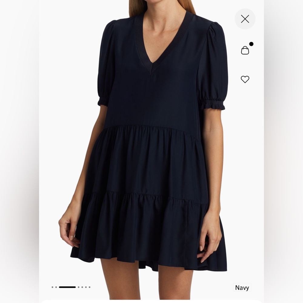 Cinq a Sept Navy Puff Sleeve Mini Dress NWOT-  current season